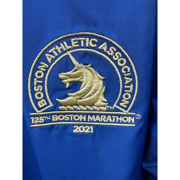 Adidas Boston Marathon 2021 Jacket Men’s M Blue Yellow Primeblue B.A.A. 26.2 - Picture 3 of 11